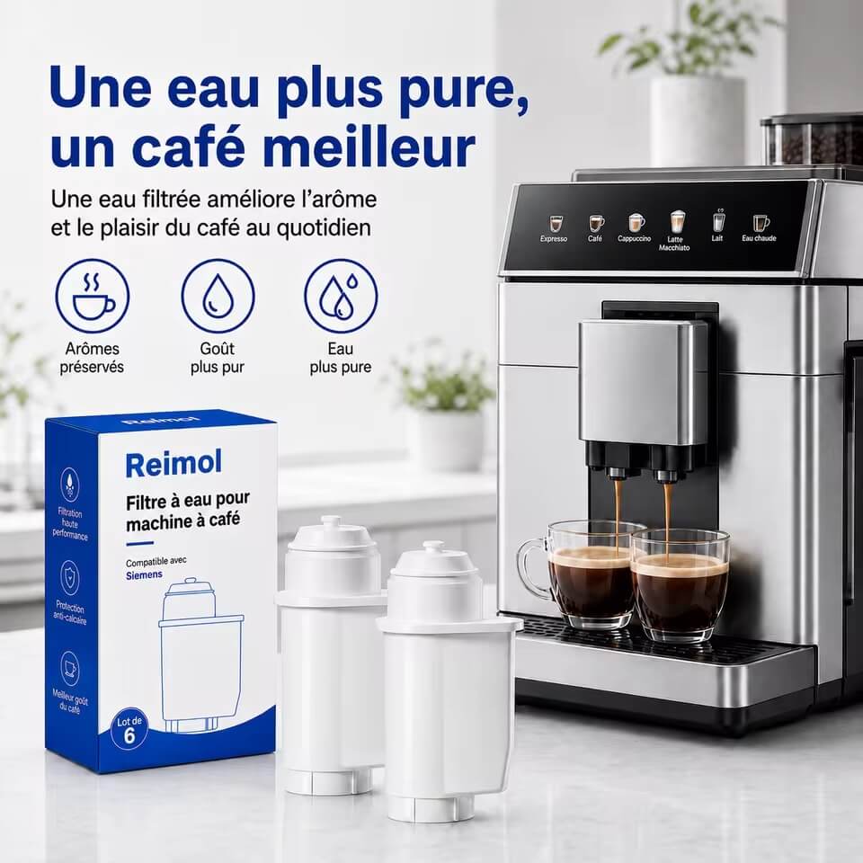 Osmérix – Lot de 6 Filtres à Eau pour Machines à Café Siemens EQ, Bosch et Brita Intenza