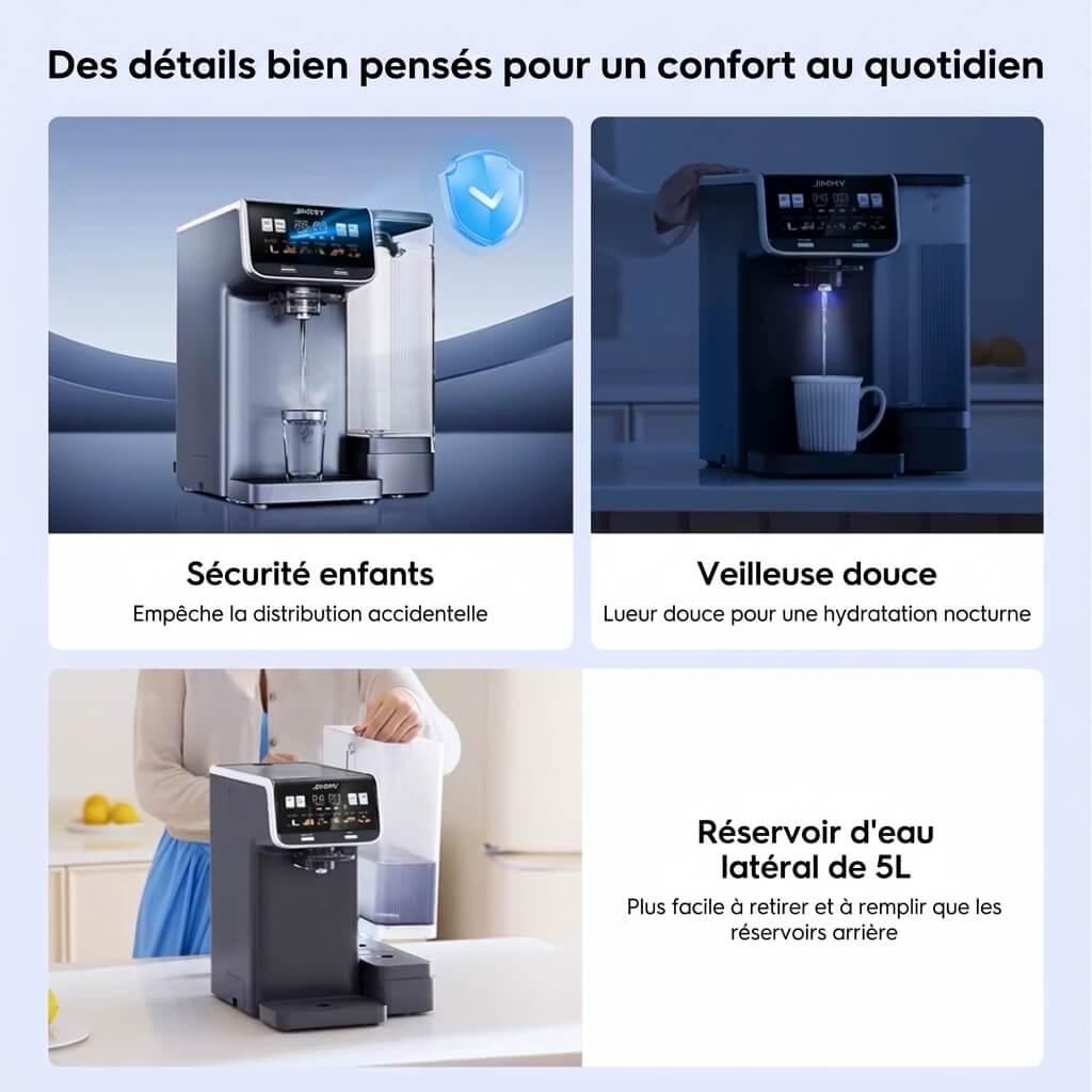 Osmérix – Purificateur d’Eau par Osmose Inverse de Comptoir 7 Étapes, Chauffage Instantané et Réservoir 5 L
