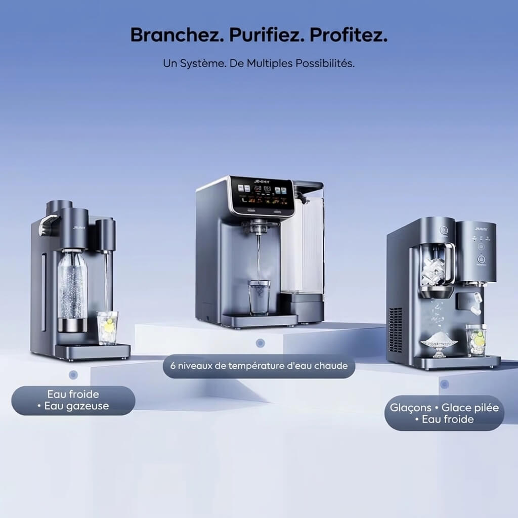 Osmérix – Purificateur d’Eau par Osmose Inverse de Comptoir 7 Étapes, Chauffage Instantané et Réservoir 5 L
