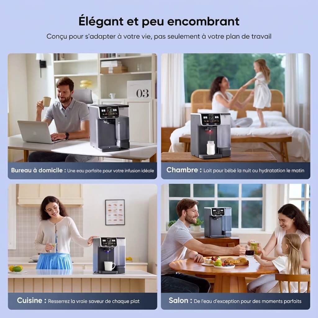 Osmérix – Purificateur d’Eau par Osmose Inverse de Comptoir 7 Étapes, Chauffage Instantané et Réservoir 5 L
