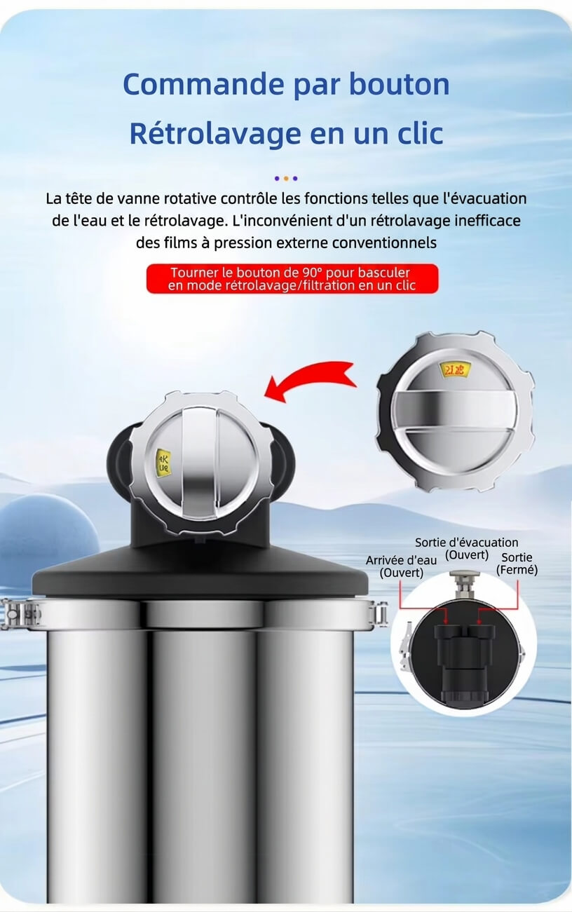 Osmérix DIVEDEER – Purificateur d’Eau en Acier Inoxydable, Filtration Haute Précision et Capacité de 6 000 L