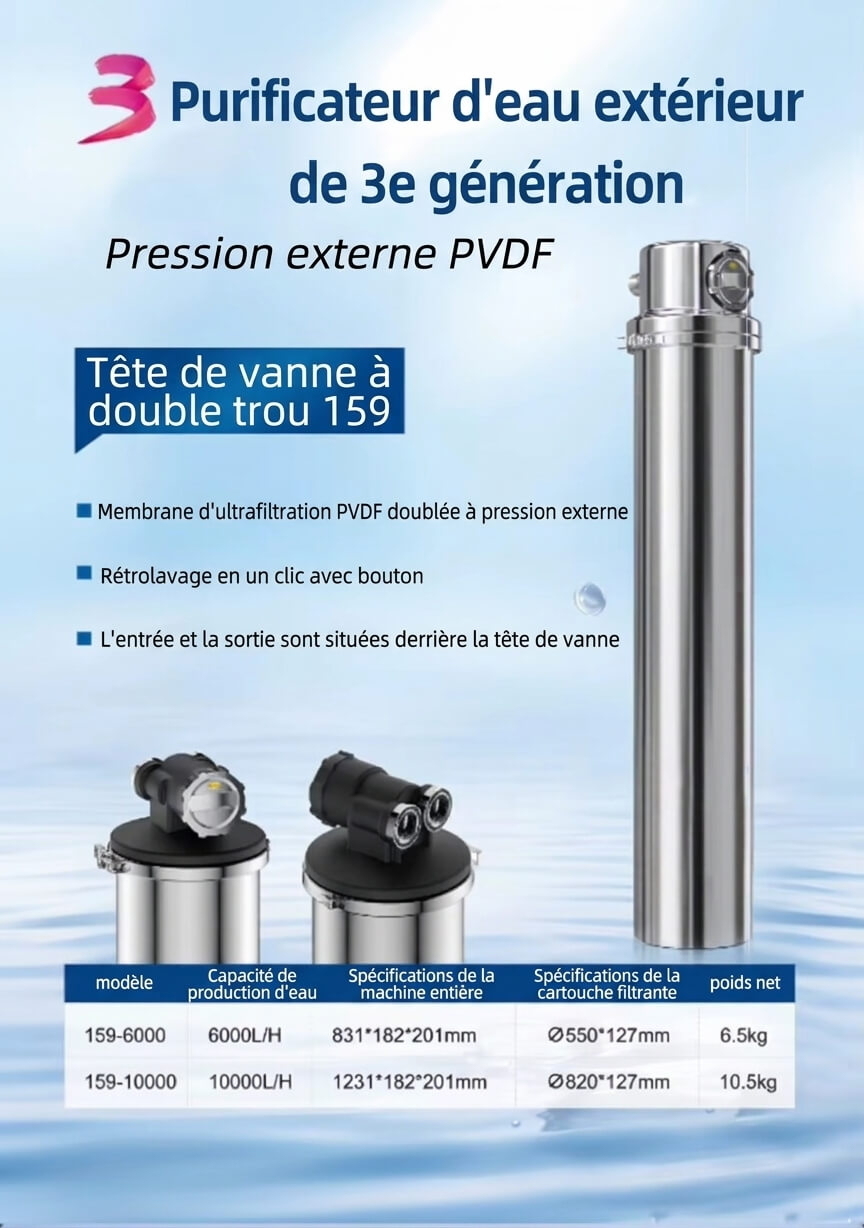 Osmérix DIVEDEER – Purificateur d’Eau en Acier Inoxydable, Filtration Haute Précision et Capacité de 6 000 L
