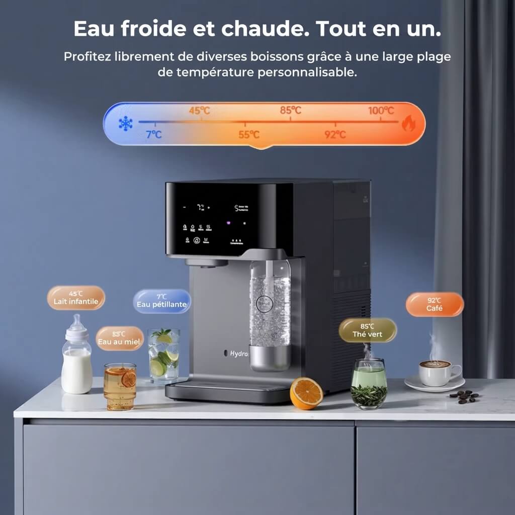 Machine d'ionisation d'eau alcaline, plaques revêtues de platine 7/11, filtre purificateur d'eau à pH réglable, processeur d'eau d'électrolyse pour comptoir, pour l'eau potable à la maison