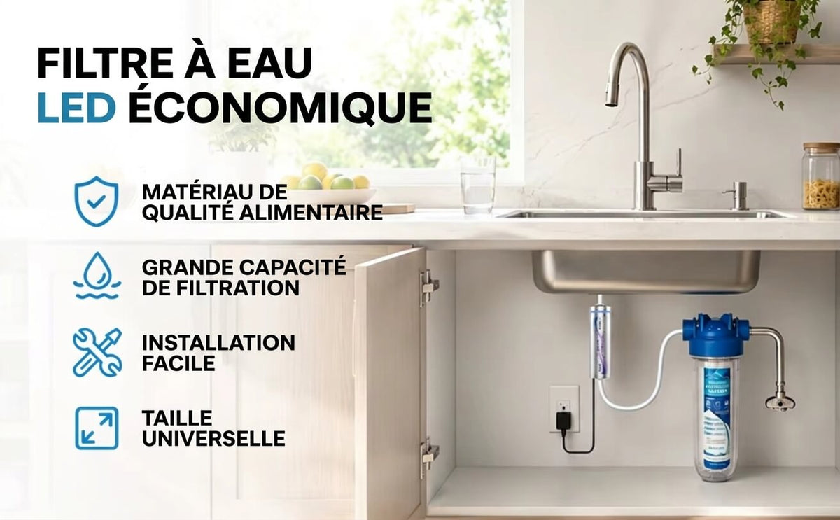 Osmérix – Stérilisateur d’Eau UV-C sous Évier avec Capteur de Débit Intelligent, Compatible avec les Systèmes d’Osmose Inverse (RO)