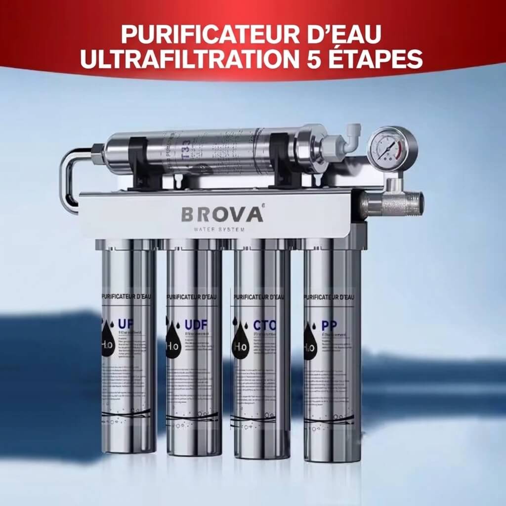 Osmérix – Système de Purification d’Eau par Ultrafiltration en 5 Étapes avec Filtre à Charbon Actif Anti-Tartre pour la Cuisine